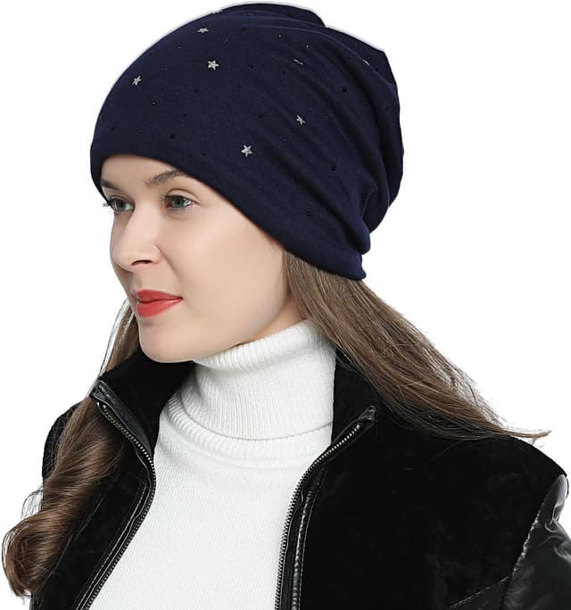 Thumbnail 6 de DonDon Bonnet femme hiver slouch doublé avec étoiles