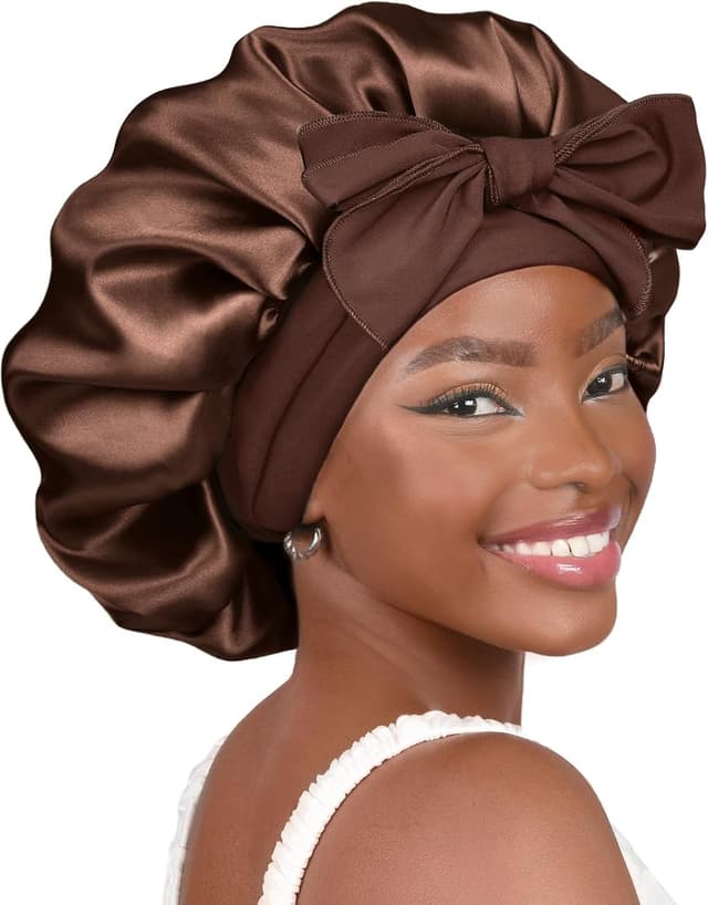 Thumbnail 6 de YANIBEST Double Layer Satin Lined Silk Bonnet with Tie Band for Sleeping (Curly Hair)