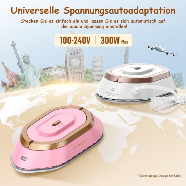 Detalle de Newbealer Mini Reisebügeleisen 150 °C