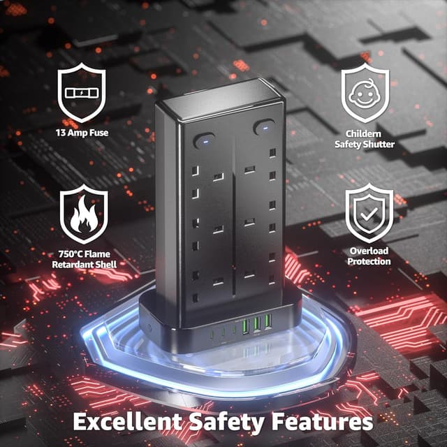 Thumbnail 4 de Tower Extension Lead with USB C Slots 1.8m