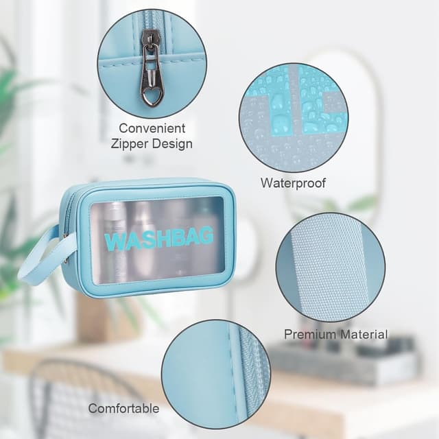 Thumbnail 3 de Aucuu 3PCS Bolsas Neceser Transparente