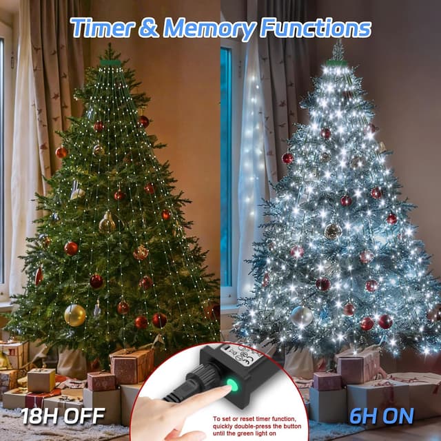 Detalle de Dalugo Christmas tree lights 480 LEDs 2.4m