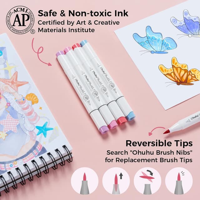 Thumbnail 5 de Ohuhu Markers 60+1 brush tips