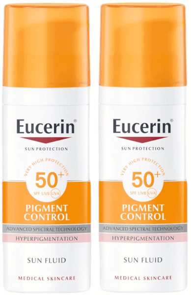 Detalle de Eucerin Fluido Pigment Control SPF50+ 2x50 ml