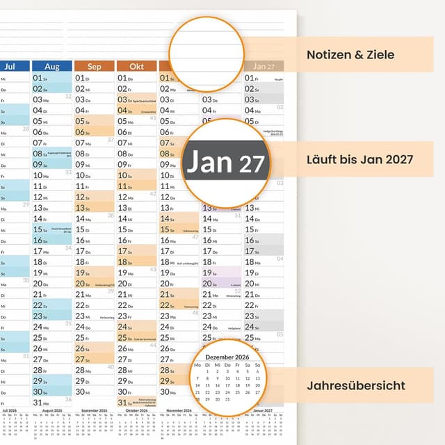 Thumbnail 5 de SUNEE Wandkalender 2026 A1 14 Monate 📅