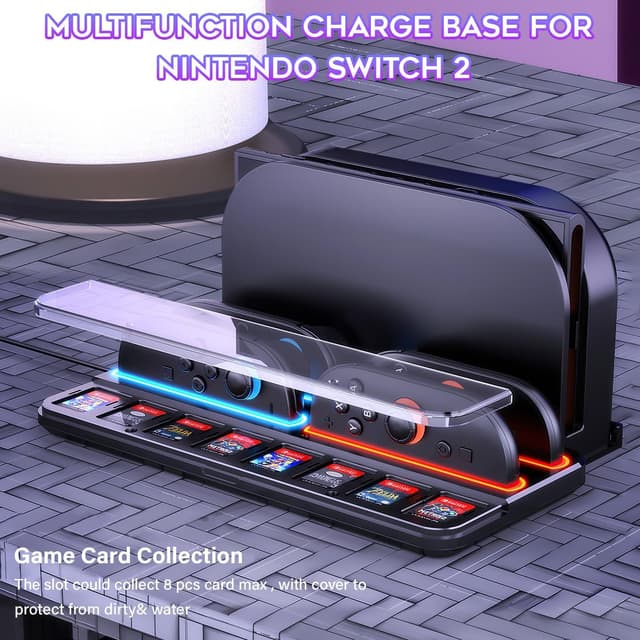 Thumbnail 6 de Ladestation für Switch 2 Joy-Con Controller (8 Spielkartensteckplätze) mit Dock-Storage für 4 Joy-Con