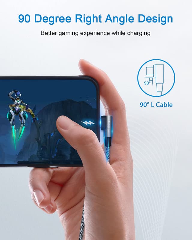 Detalle de CLEEFUN 90 Degree USB-C cable 3m