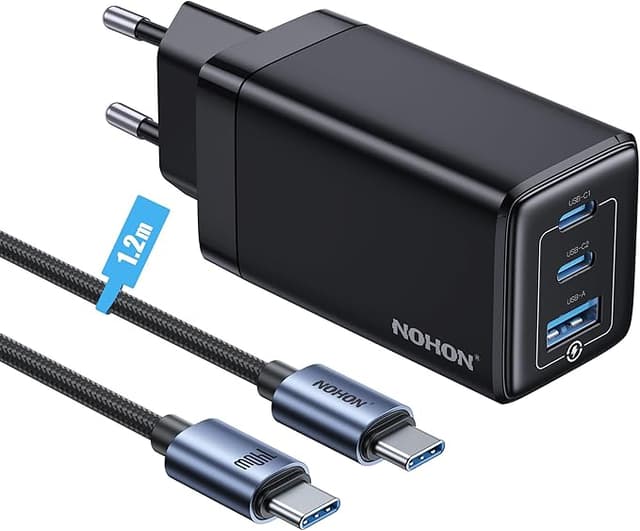 Detalle de NOHON Cargador USB-C 65W GAN 🌟 para MacBook y iPhone