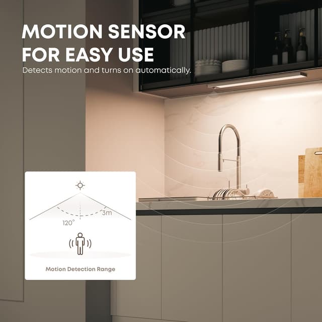 Detalle 2 de LROLTEF Schrankbeleuchtung mit Bewegungsmelder 30 cm