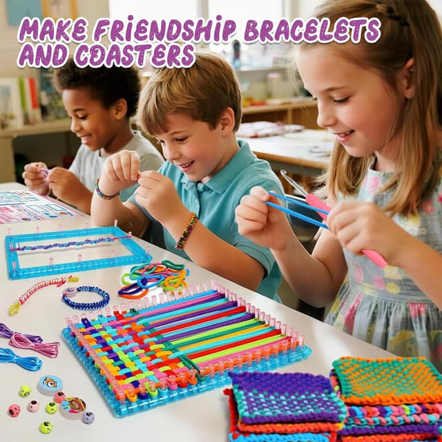 Detalle 2 de Sunrad 2-in-1 Friendship Bracelet & Weaving Loom Kit for Kids