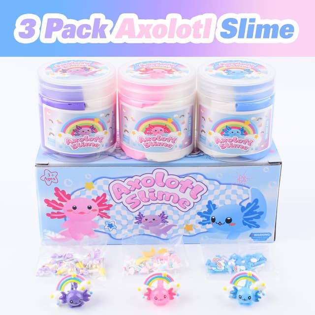 Detalle 2 de Axolotl Slime Kit 3-pack, dual‑colour butter slime