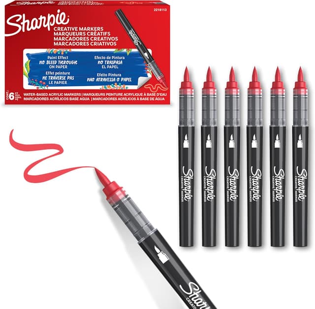Imagen de Sharpie Marqueurs Créatifs feutres acrylique Rouge 6 en OfertitasTOP