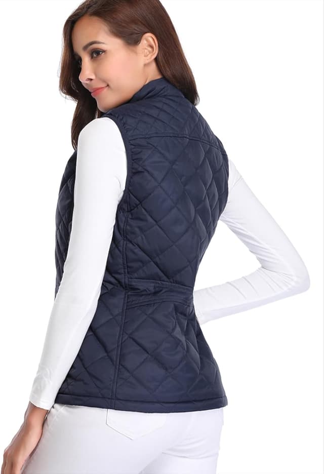 Detalle de fuinloth Damen Weste für Herbst & Winter: leichte Steppweste mit Stehkragen