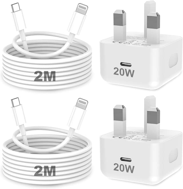 Detalle de KTDRJN PD 20W Fast Charger 2-pack for iPhone