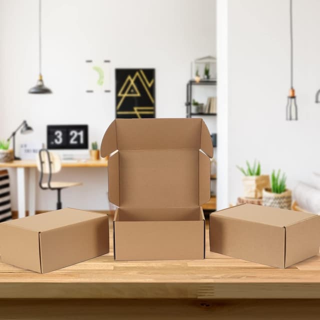 Detalle 2 de 20 Pack HORLIMER Shipping Boxes (9x6x4 inches) Brown Corrugated Mail Boxes