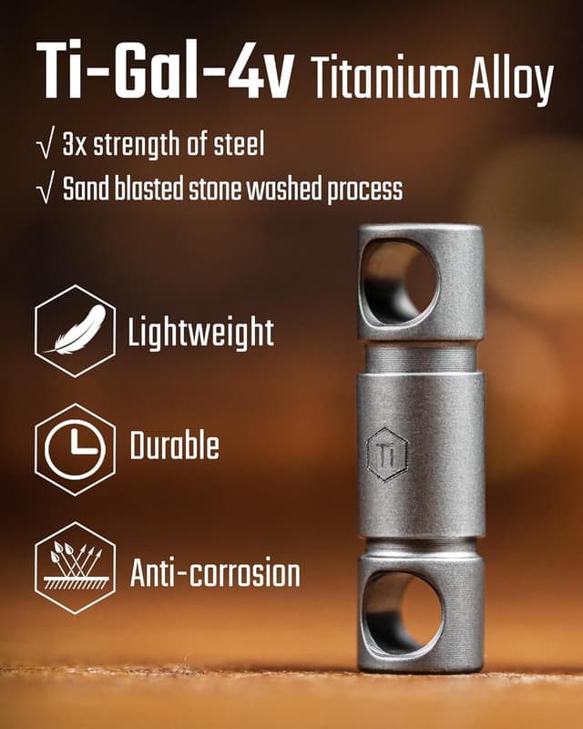 Detalle de KeyUnity Detachable Key Ring Connector (Ti-6Al-4V) with 360° Swivel – Double-end titanium key organiser