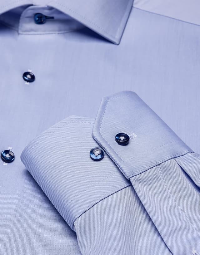 Detalle de Vincenzo Boretti Chemise slim-fit à taille cintrée en sergé, infroissable