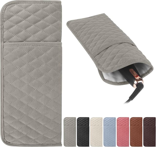 Detalle de WRORUNER Heat-Resistant Hair Tools Organiser Bag (13.8 x 5.5) for Straighteners & Curling Irons