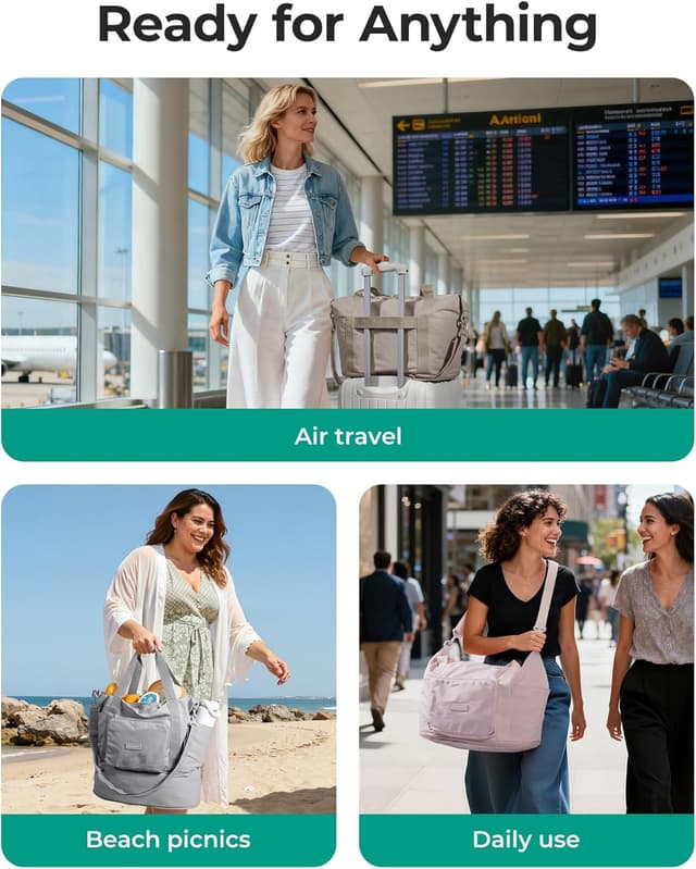 Thumbnail 6 de BAGSMART faltbare Reisetasche 37 L Schwarz