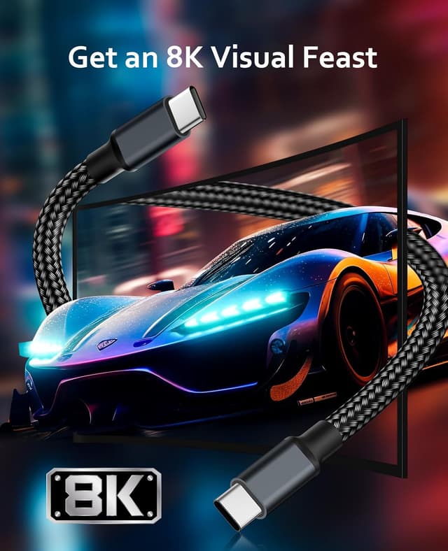 Detalle de Magtame USB4 Cable 240W (USB-C to USB-C) 3.3ft with magnetic self-winding and up to 8K@60Hz