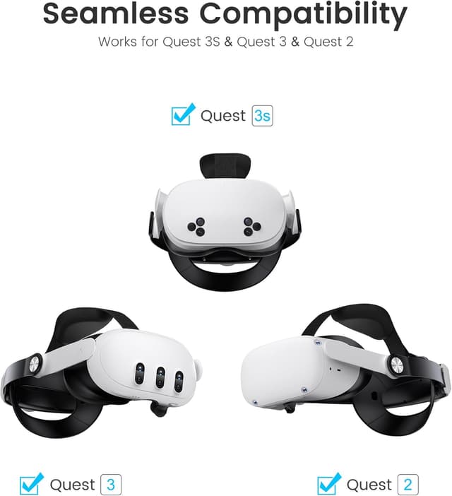 Detalle de Comfort Head Strap for Meta Quest 3/3S & Quest 2 – Elite Strap Replacement with Dial Adjustment