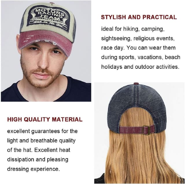 Detalle 2 de Tuopuda cappellino baseball vintage unisex snapback in cotone