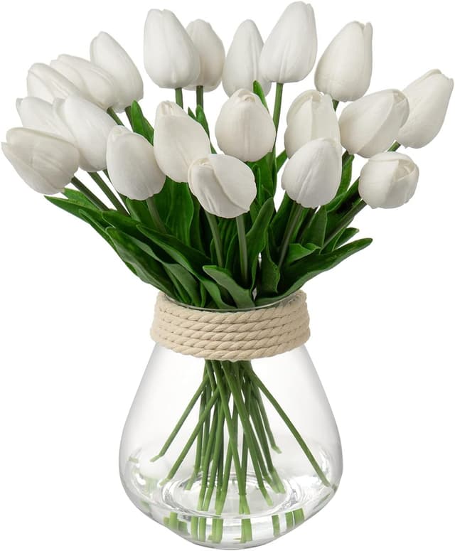 Detalle de 10er Set künstliche Tulpen mit Real-Touch-Latex (3,7 cm Blüte) – für Home-Party, Hochzeit & Deko