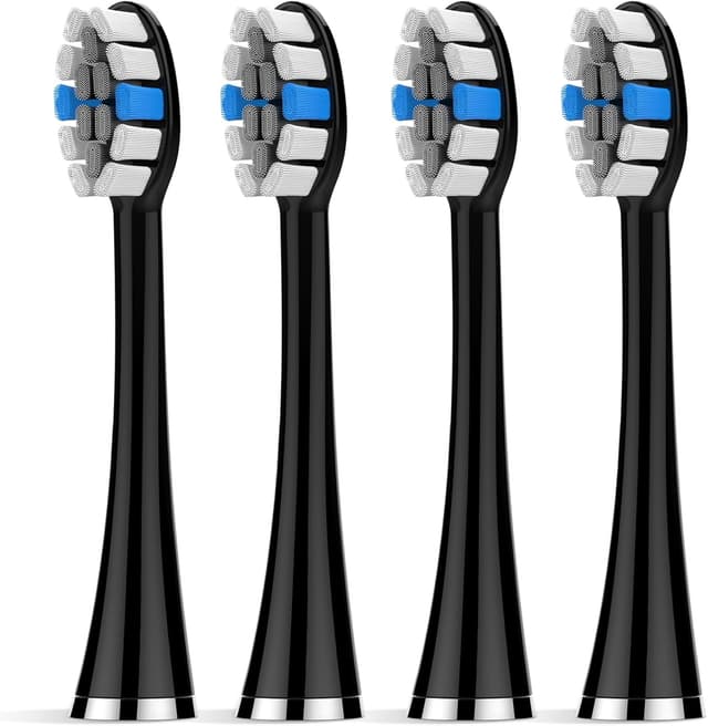 Detalle de Lächen Standardbürstenkopf S131 (schwarz) – 4 Stück, passend für Lächen E-Zahnbürsten