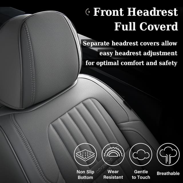 Thumbnail 5 de Coverado Front Seat Covers 2PCS Gray