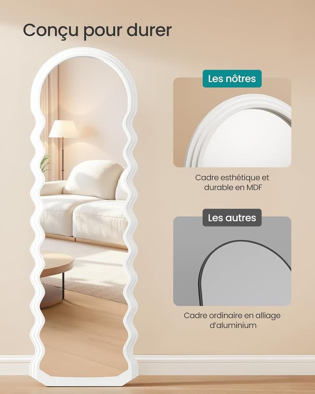 Detalle de SONGMICS Miroir complet 160 x 50 cm