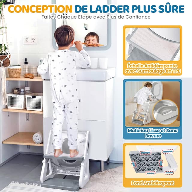 Thumbnail 4 de Orzbow Reducteur Toilette Enfant avec Marche 7 niveaux đźš˝