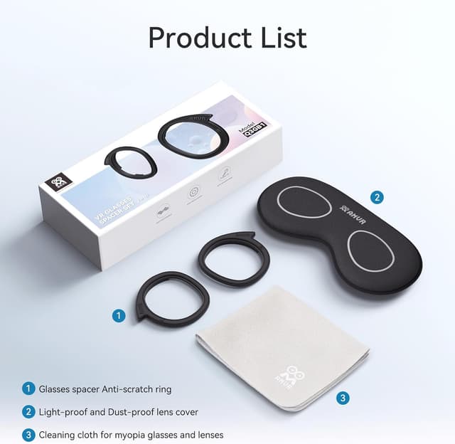 Detalle 2 de AMVR Lens Protector Set for Meta/Oculus Quest 3 (glasses spacer frame, no lenses)