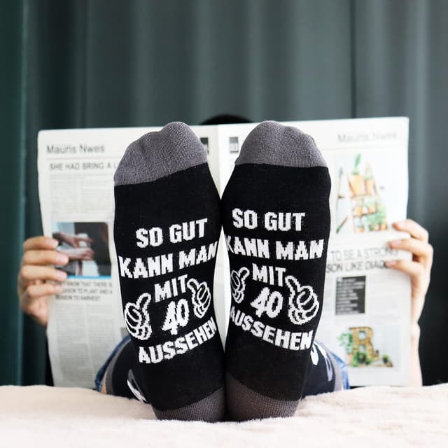 Detalle 2 de Jeasona Geburtstag Socken Herren (Größe 43–46) aus Baumwolle