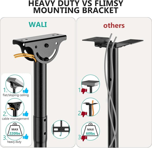 Thumbnail 6 de WALI CM3790XL Ceiling TV Mount for 37-90
