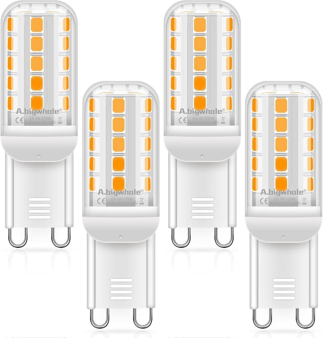 Detalle de A.bigwhale G9 LED Lampe Warmweiß 2700K, 3 W (entspricht 40–50 W), 560 lm – 4er-Set