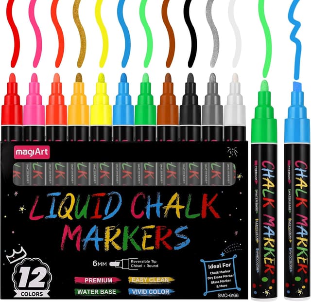 Detalle de Thboxes 12 Colour Liquid Chalk Pens 6mm ๐