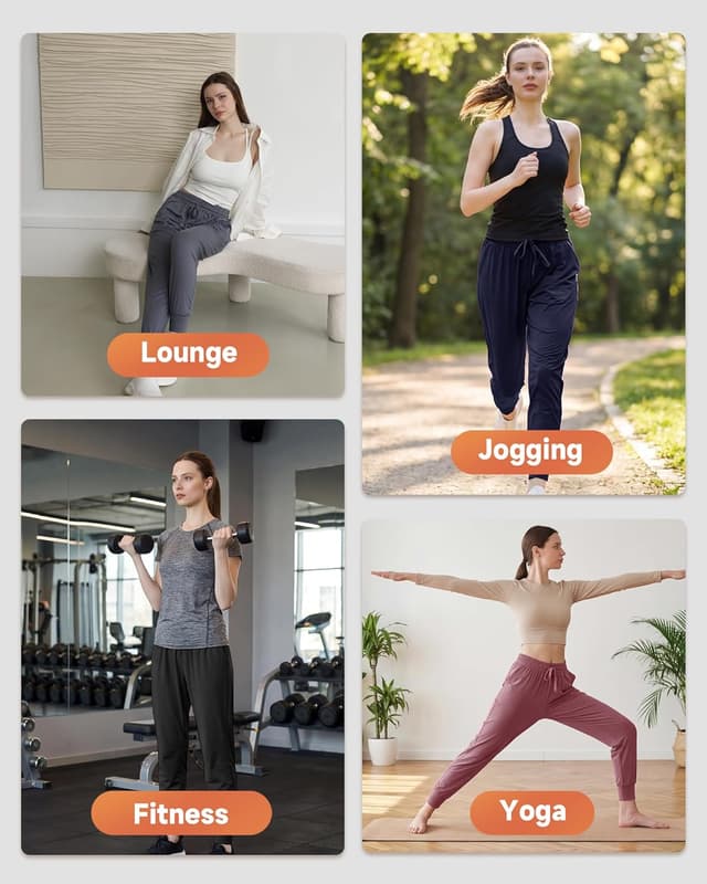 Detalle de GAYHAY Women’s Joggers with Pockets — Lightweight Sweatpants for Yoga, Gym & Running