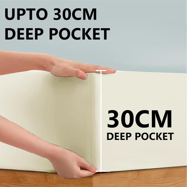 Detalle de Egyptian cotton fitted sheet 300TC double