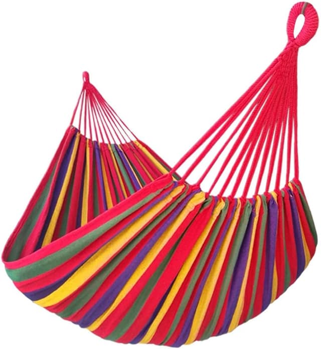 Detalle de GOCAN Brazilian Double Hammock 2 Person Extra Large (220x160cm, 300kg) Rainbow XXL