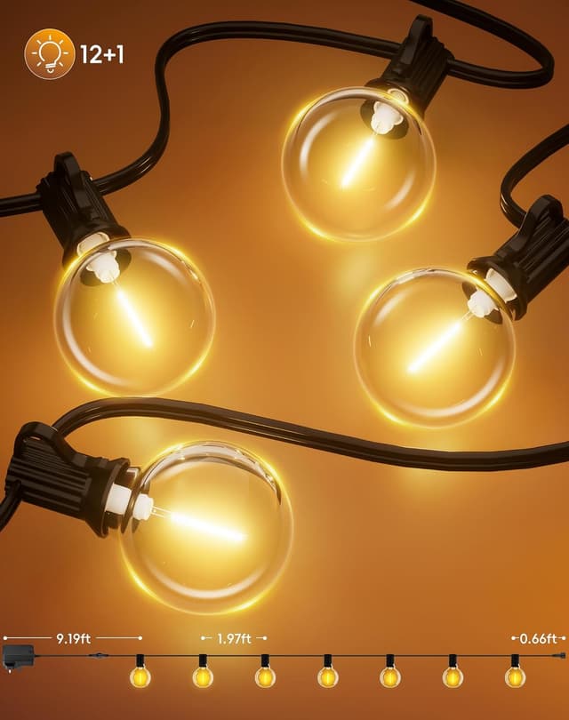 Detalle de Outdoor string lights 9M mains powered 30ft