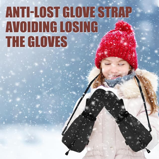 Thumbnail 5 de Andake Kinderhandschuhe Warm & Wasserdicht Winterfäustling mit Reißverschluss