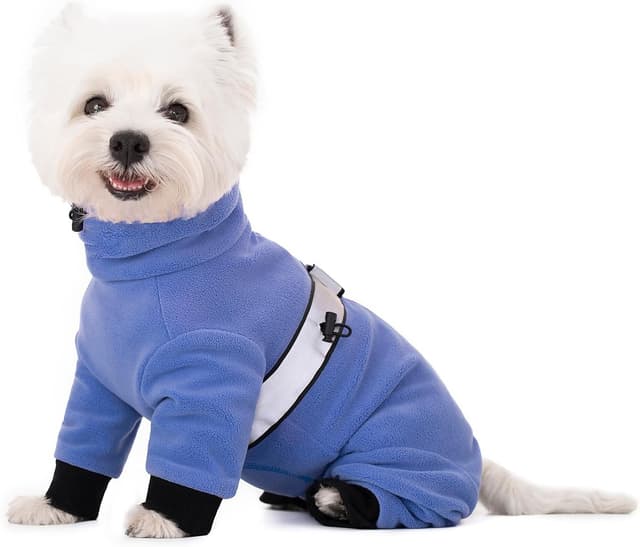 Detalle de BT Bear Warm Small Dog Warm Coats Jackets (Polar Fleece) with D-Ring, Adjustable Fit – Blue XS