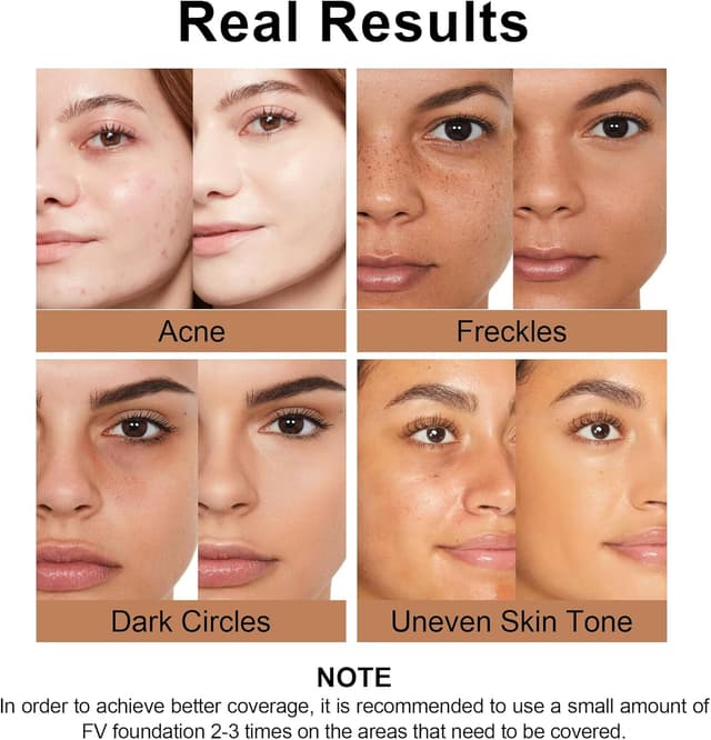 Detalle 2 de FV Base Maquillaje Hidratante 💧 Natural & Larga Duración, 30g