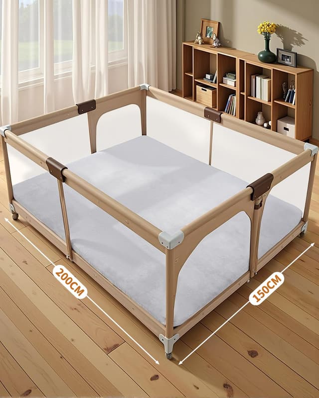 Detalle de Favodormir Dicke Krabbelmatte Baby 150×200×3 cm – rutschfeste Spielmatte für Krabbel- und Laufanfänger, grau