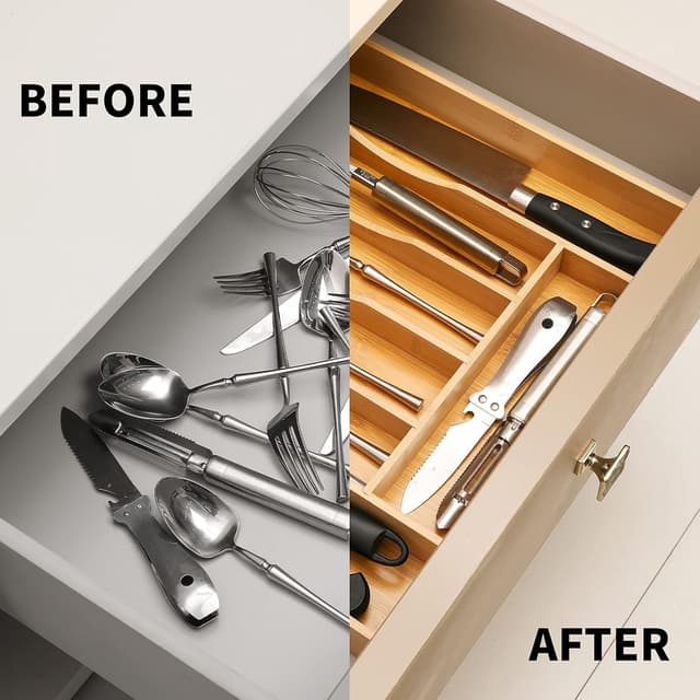 Thumbnail 3 de oridom Expandable Bamboo Drawer Organizer for Cutlery 🍽
