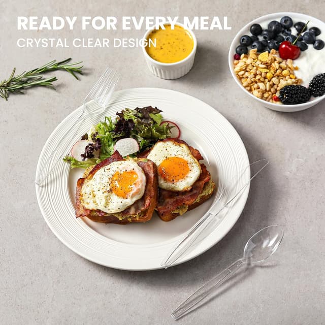 Thumbnail 5 de 400 Count Heavy Duty Plastic Silverware 🍴