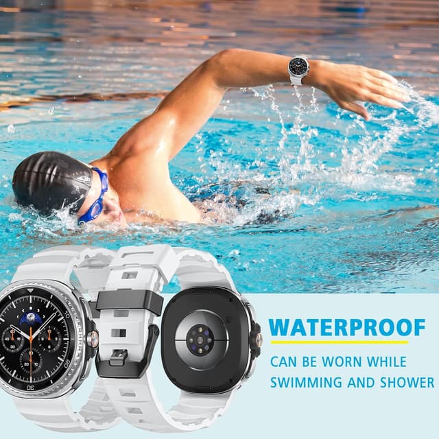 Detalle de HITZEE Sport Straps silicone band for Samsung Galaxy Watch8 & Watch8 Classic (40/44mm & 46mm) – White