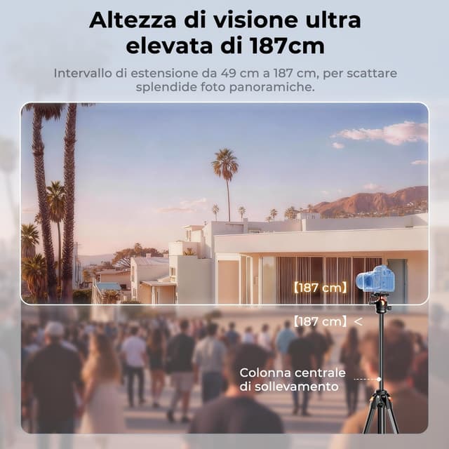 Detalle de K&F CONCEPT A305A3+BH-40 treppiede 73 Pollici