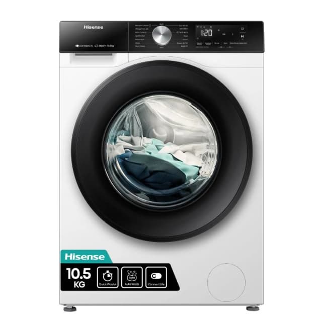 Detalle de Hisense WF3S1043BW3 Lavadora 10.5kg WiFi Steam Carga Frontal