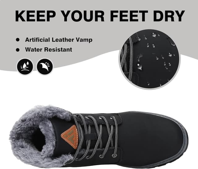 Detalle 1 de Mishansha Herren Winterschuhe warme Gefüttert Winterschuhe